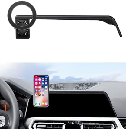 Premium BMW Phone Holder for 2014-2021 2 Series, 2012-2018 3 Series & 2014-2020 4 Series – 360° Rotating Magnetic Mount with Mag Safe Compatibility for Hands-Free Navigation and Modern Aesthetics – Secure Clip Design for Easy Installation and Enhanced Driving Safety