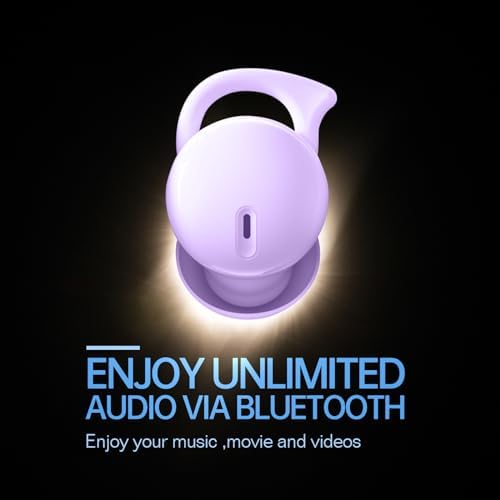Innovative Invisible Sleep Earbuds for Side Sleepers – Ultra-Lightweight Bluetooth 5.3 Noise-Canceling Headphones in Chic Purple – Perfect for Peaceful Sleep, Meditation, and Focused Relaxation Sessions