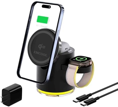 Revolutionize Your Charging Routine with the 4 in 1 Qi2 Certified Magnetic Wireless Charger – 15 W Fast Charging Station for i Phone 12-16, Apple Watch & Air Pods, Compact & Foldable Design with 30 W Adapter Included (Sleek White Finish) – Ultimate Apple Device Compatibility and Space-Saving Solution