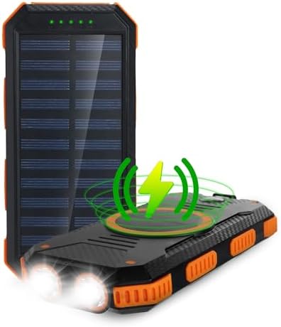 Ultimate Solar Power Bank for Adventurers: 15,000 m Ah Capacity with Dual USB-A, USB-C, and Micro-USB Ports, Plus Built-in Compass and Dual LED Flashlights – Perfect for Camping, Hiking, and Outdoor Activities with Fast Charging Technology