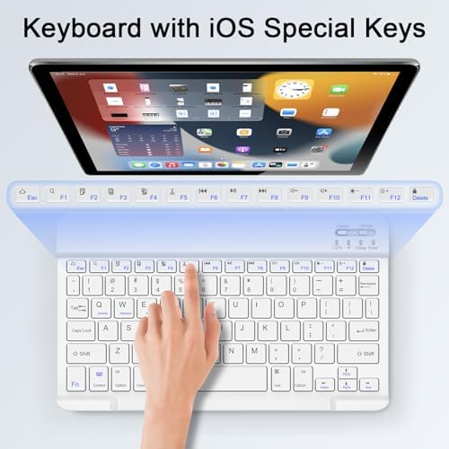 Sleek Wireless Keyboard and Mouse Combo – Rechargeable Bluetooth & 2.4 GHz USB for i Pad, Smartphone, PC & Laptop – Ergonomic Design for Ultimate Comfort in White – Elevate Your Workspace Efficiency!