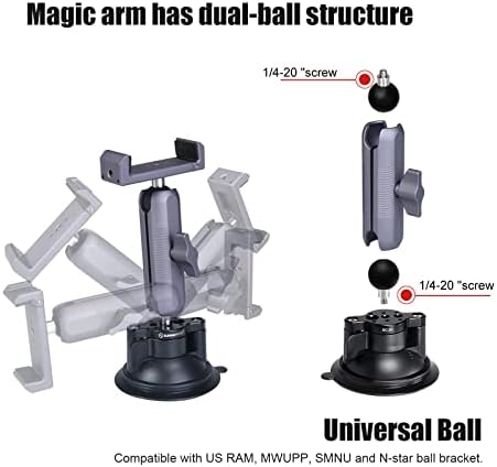 Universal Smartphone Suction Cup Mount for Car Windshield – SUNWAYFOTO SPH-01 Bracket for Seamless Hands-Free Navigation, Enhanced Stability, and Optimal Viewing Angles