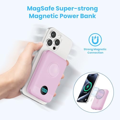Revolutionary 4-in-1 Magnetic Portable Charger 10800 m Ah – Rapid USB-C Power Bank with LCD Display, Fast Charging for i Phone 16/15/14/13/12 & Apple Watch – Sleek White Design for Ultimate Compatibility and On-the-Go Convenience