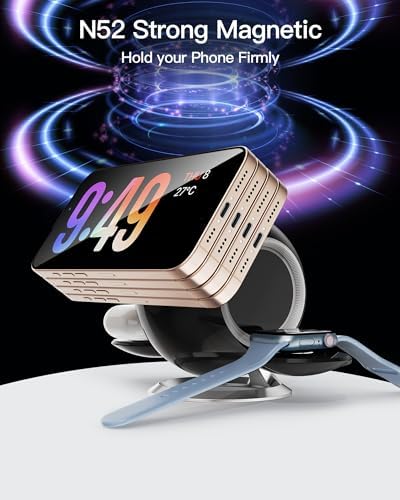 Ultimate 2025 3-in-1 Wireless Charging Station: Fast Mag-Safe Compatible Dock for i Phone 12-16 Series, Air Pods & Apple Watch – Sleek Black Design for Home & Office Efficiency