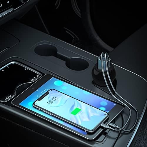 High-Speed Dual-Port USB C Car Charger Adapter – 38 W Fast Charging for i Phone 14/13/12 & Galaxy S20/S10, PD 20 W & QC 18 W Compatibility, Smart Protection Features for Safe Charging on the Go – Perfect Multi-Device Solution for Road Trips and Daily Commutes