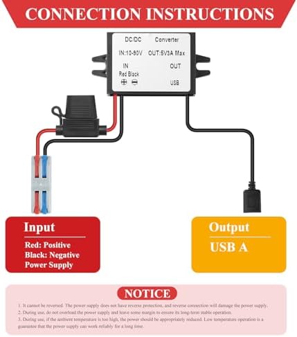Rugged IP67 Waterproof USB Charging Hub – High-Efficiency DC-DC Converter for Trucks, Off-Grid Solar Systems, and Marine Use – 10-90 V to 5 V 3 A (15 W) Power Supply for Extreme Conditions – Durable, Dustproof, and Shock-Resistant for Reliable Charging Anytime, Anywhere