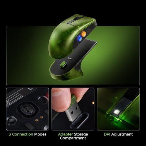 Elevate Your Gaming with the AKNES 8 Bit Do Retro R8 Wireless Mouse – Precision PAW 3395 Sensor, 26,000 DPI, Customizable Buttons, and Ergonomic Design for Unmatched Comfort and Speed – Xbox Compatible with Charging Dock for Ultimate Convenience and Performance