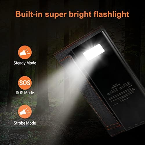 Ultra-Fast Portable Solar Panel Charger – 20 W Foldable Solar Power Bank with 20000 m Ah Capacity & USB-C Quick Charge, Ideal for Outdoor Adventures & Camping – Versatile Charging Solution with Built-in LED Light for i Phone, i Pad, Samsung Galaxy & More