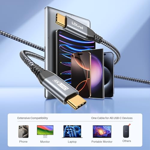 High-Speed USB C Cable 3-Pack: 20 Gbps Data Transfer, 4 K@60 Hz UHD Display & 100 W Fast Charging – Versatile Lengths (1 FT, 3 FT, 6 FT) for Ultimate Compatibility with Dell, Samsung T7, Sandisk & More