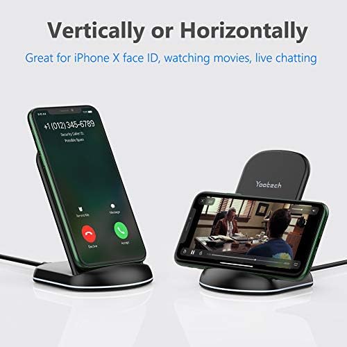 Yootech Dual Wireless Charging Stand – 10 W Fast Charger for i Phone 16/15/14/SE 2022 & Galaxy S22/S21/S20/S10 – Sleek, Non-Slip Design for Home & Office – Efficient Qi Wireless Charger with No AC Adapter Needed – Ultimate Convenience for Modern Lifestyles