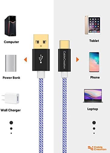 Compact USB C Cable Duo – 0.5 FT Braided Fast Charging Cables for Seamless Data Transfer | 3 A Power & 480 Mbps Speed | Ultimate Compatibility for Mac Book Air, Galaxy S22 Ultra, Stylus Pen, and More | Durable Design | Ideal for On-the-Go Connectivity