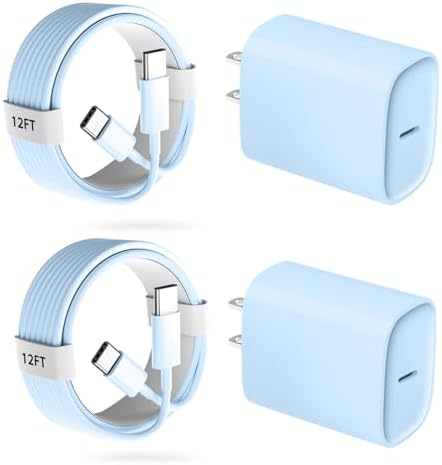 Unlock Rapid Charging Efficiency with the 20 W USB-C Power Adapter and 10 ft Cable – Ideal for i Phone 16, 15 Pro, and Galaxy S24 for Ultimate Portability and Convenience