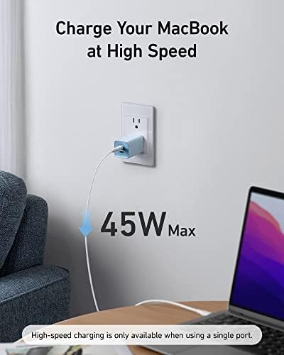 Anker 47 W USB C Nano Charger – Ultra-Compact Foldable Ga N Wall Adapter for Fast Charging i Phone 16/15, Galaxy & Pixel Devices – Dual Port Power Delivery with Enhanced Compatibility & Travel-Friendly Design (White)