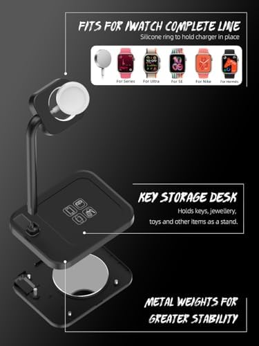 Advanced 2-in-1 Charging Station for i Watch & i Phone – Fast Charging Dock for i Phone 16/15/14/13/12/11/X/8, i Watch Series Ultra/10/9/8/7/6/SE/5/4/3/2/1, and Air Pods 2/3/4 – Elegant White Design for Optimal Device Organization and Speed Boost