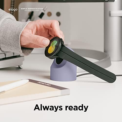 elago GW2 Smartwatch Charging Stand for Samsung Galaxy Watch 8/8 Classic, 7/Ultra, 6/6 Classic, 5/5 Pro – Stylish Desk Organizer with Enhanced Charging Speed (Cable Not Included) – Sleek White Design for Efficient Power Solution and Easy Accessibility