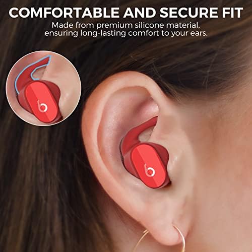 Aha Style Silicone Ear Hooks for Beats Studio Buds 2021 – 3 Pairs of Anti-Slip Covers for Ultimate Comfort and Secure Fit – Perfect for Running and Active Lifestyles – Classic Black Earbud Accessories Enhancing Audio Experience Without Charging Case Compatibility