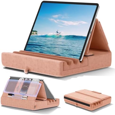 Revolutionize Your Tablet Experience with the KDD Foldable Pillow Holder – Ergonomic Lap & Bed Stand for i Pad Pro, Galaxy Tab, and E-Readers – Ultimate Comfort with Built-In Accessory Pocket & Stylus Mount – Lightweight, Durable Design for Effortless Portability and Posture Improvement