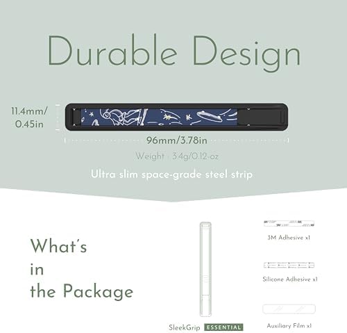 Sleek Strip Ultra-Thin Phone Grip & Kickstand – Lightweight Finger Holder for i Phone & Android – Customizable Loop Design with Dual Viewing Angles – Pocket-Friendly, Strong Adhesive, and Stylish Color Options for Enhanced Mobile Experience