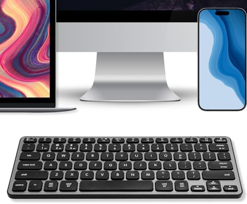 Upgrade Your Mac Experience with the Macally Bluetooth Keyboard – Premium Wireless Typing Solution for Mac Book Pro, i Mac, i Pad & PC – Ergonomic Design & Long-lasting Rechargeable Battery for Seamless Productivity