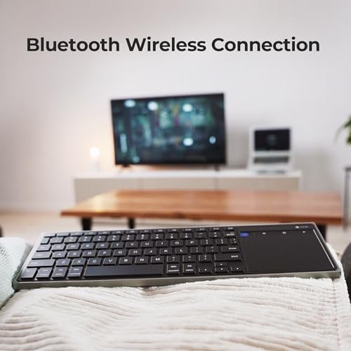 Upgrade Your Setup with the CZUR Ultra Slim Rechargeable Bluetooth Keyboard & Touchpad – Wireless Versatility for Mac, Windows, PC, Laptop, Tablet, and Smart TV, Effortless Navigation and Enhanced Productivity for Every Tech Enthusiast