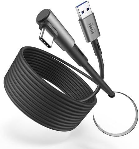 Unleash Your VR Potential with the KIWI Design 16 FT Link Cable for Oculus Quest 3 – High-Speed USB 3.0, 5 Gbps Data Transfer, Durable Build for Seamless Gameplay and Ultimate Freedom of Movement