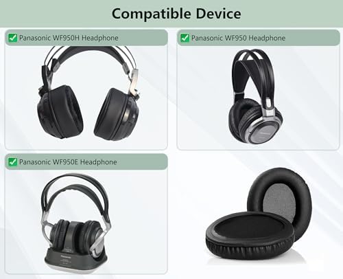 Upgrade Your Listening Experience with Premium Replacement Earpads for Panasonic WF950 Wireless Headphones – Luxurious Protein Leather and Plush Memory Foam for Unmatched Comfort and Superior Sound Quality