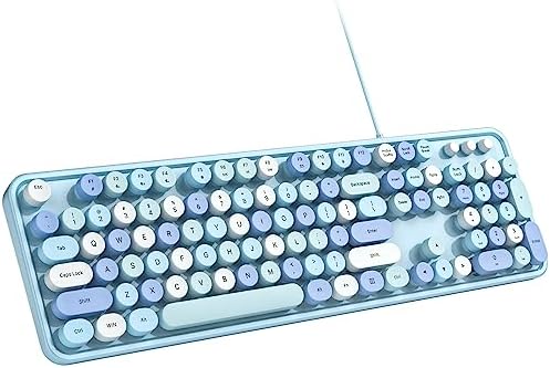Illuminate Your Workspace with the Large Print Backlit Keyboard – Ergonomic USB Wired Multimedia Keyboard with Rainbow LED Lighting for Enhanced Comfort and Visibility on Windows PCs & Laptops