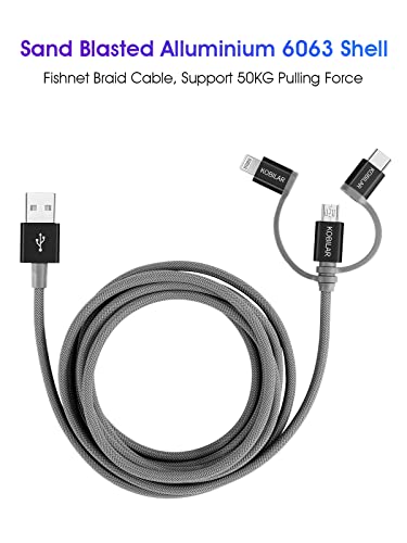 Revolutionize Your Charging Experience with the Apple MFi Certified 3-in-1 Multi Charger Cable – Lightning, Type-C, and Micro Connectors for Seamless Compatibility with i Phone, i Pad, Samsung, Pixel, Mac Book Pro/Air, and Android Devices – Fast Charging and Car Play Ready for Ultimate Convenience and Performance
