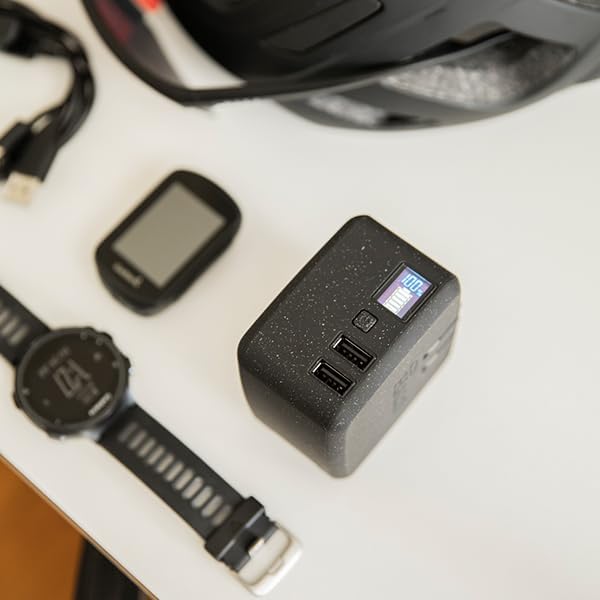 HALO Portable 10,000 m Ah Power Cube – Versatile Dual USB Car Charger Power Bank with Built-in Adapters for Effortless Charging – Sleek Black Design for Ultimate Portability and Fast Device Compatibility