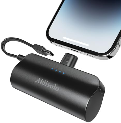Mini Power Bank for i Phone: 5000 m Ah Fast Charging Portable Charger with Dual Interface for i Phone 15/14/13/12/11/X/8/7/6 – Sleek, Lightweight Battery Pack for On-the-Go Convenience and Enhanced Compatibility