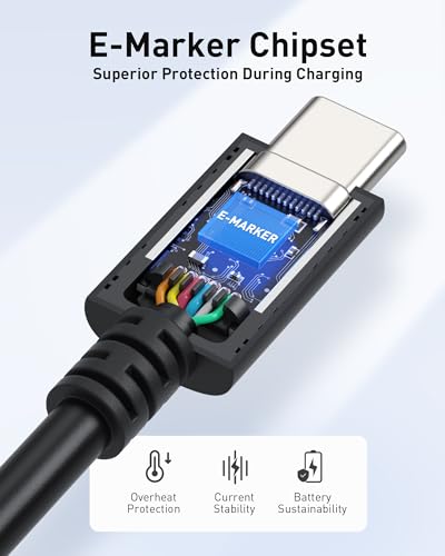 High-Performance 240 W USB C Cable – 9.8 ft Fast Charging & Data Transfer Cord for Mac Book, i Pad Pro, XPS, Surface Pro – Durable, Flexible Design Ideal for Home & Office Use – Essential Accessory for Tech Professionals and Enthusiasts