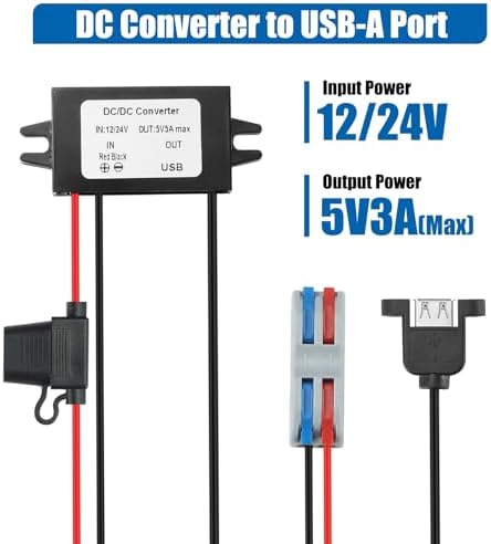 Rugged IP67 Waterproof USB Charging Hub – High-Efficiency DC-DC Converter for Trucks, Off-Grid Solar Systems, and Marine Use – 10-90 V to 5 V 3 A (15 W) Power Supply for Extreme Conditions – Durable, Dustproof, and Shock-Resistant for Reliable Charging Anytime, Anywhere