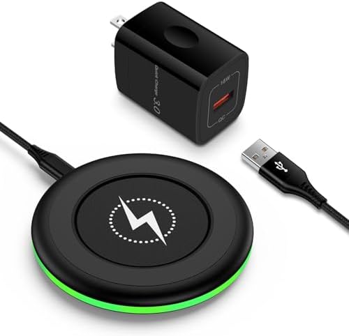 Samsung 15 W Fast Wireless Charger Pad for Galaxy S25 Ultra, S24, S23, S22, Z Flip 7, and i Phone 16 Series – Rapid Charging Station with QC3.0 Adapter, Case-Friendly Design & LED Indicator – Ultimate Compatibility for Android and i OS Devices