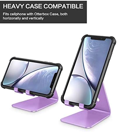 OMOTON Adjustable Cell Phone Stand, C2 Aluminum Desktop Phone Holder Dock Compatible with iPhone 15 14 13 Xs XR 8 Plus 7 6, Samsung Galaxy, Google Pixel, Android Phones – Enhanced Compatibility and Speed