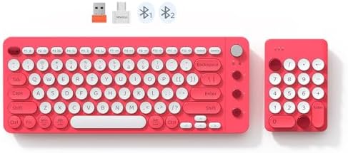 Vibrant Wireless Split Ergonomic Keyboard with Mini Numeric Keypad – Portable Bluetooth Computer Accessory for Accountants and Left-Handed Users – Enhance Your Workspace Comfort and Speed