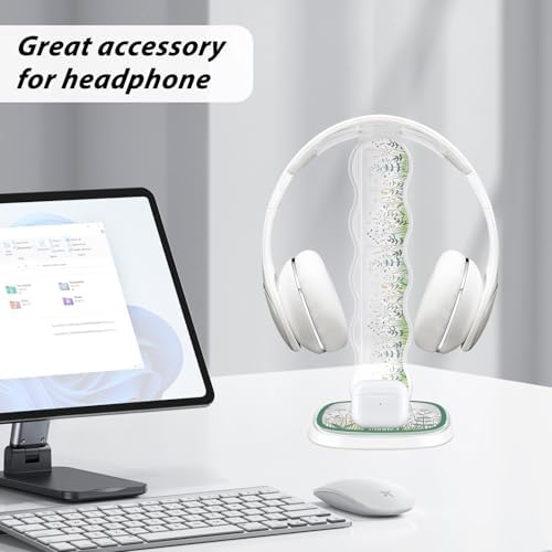 CamyCosy Headphone Holder for Desk, Gaming Headset & Earphone Stand with Tulip Flowers Pattern – Enhanced Compatibility and Speed