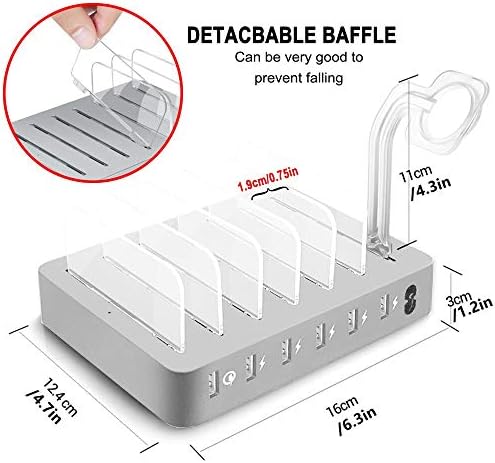 COSOOS 81 W PD USB-C Charging Station – High-Power Multi-Device Fast Charger with 3 x 20 W Ports and 6 Versatile Cables for Instant Mobile Power – Compact USB Hub for Effortless Charging at Home or Office with Enhanced Overheat Protection and Smart Safety Features