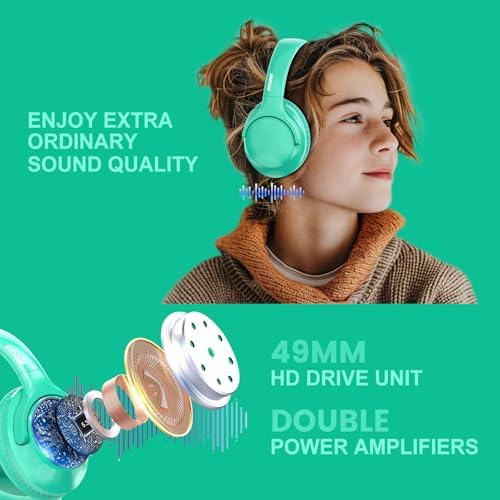 MIDOLA Hi-Fi Bluetooth Over-Ear Headphones – 68-Hour Playtime, Foldable Design for Ultimate Portability, Deep Bass with 6 Custom EQ Modes, Integrated Microphone for Crystal Clear Calls – Perfect for Travel and Home Office Use