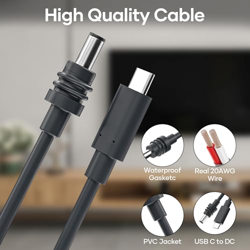 Starlink Mini Cable 16.4FT, Starlink Mini USB C to DC Power Cable, 100W DC Male to Type-C Male Cable Cord Compatible with 65W+ PD Source, Waterproof 20AWG 5M – Enhanced Compatibility and Speed