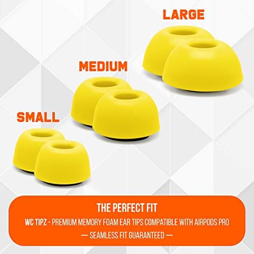 Upgrade Your Sound Experience with WC Tip Z Memory Foam Ear Tips for Air Pods Pro | Enhanced Comfort, Superior Noise Isolation, and Quick Foam Rebound | Perfect Navy Blue Fit for Charging Case | Ideal for Audiophiles and Active Users