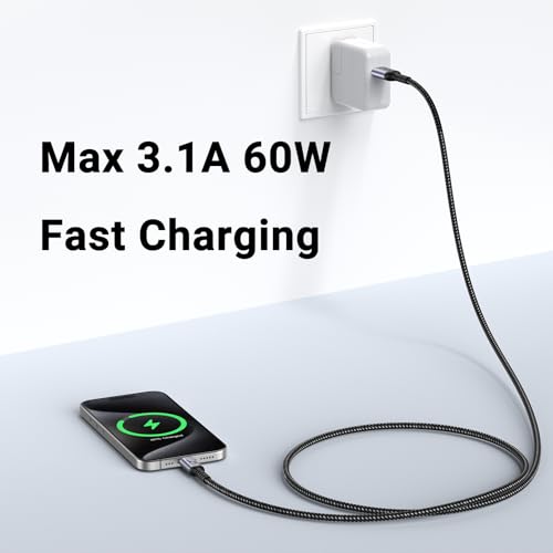 High-Speed 10 Gbps Android Auto USB C Cable (6.6 ft, 2-Pack) – Universal Compatibility for Fast Charging & Data Transfer with i Phone 16/15 & Samsung Galaxy – Durable, Versatile Cord for Seamless In-Car Connectivity