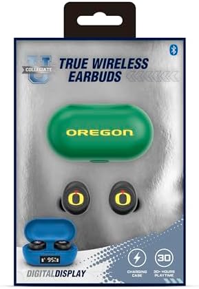SOAR Oregon Ducks Official Wireless Earbuds v.7 – Premium Bluetooth 5.0 Sports Headphones for Ultimate Game Day Audio, Ergonomic Comfort & Seamless Hands-Free Calling Experience