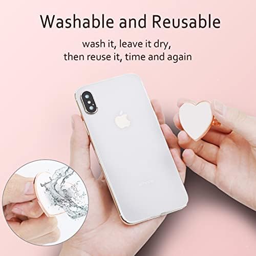 Blingy Heart-Shaped Phone Finger Ring Holder – 360° Rotatable Zinc Alloy Kickstand with Crystals for Secure Grip and Enhanced Style – Washable & Removable Smartphone Accessory for All Devices in Rose Gold