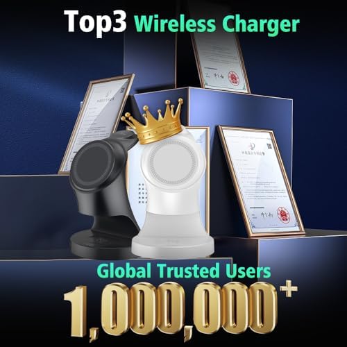 All-in-One 3-in-1 Magnetic Wireless Charging Station for Apple Devices – 18 W Fast Mag-Safe Charger Dock Compatible with i Phone 12-16, Air Pods & Apple Watch – Streamlined Design for Ultimate Convenience and Safety Features