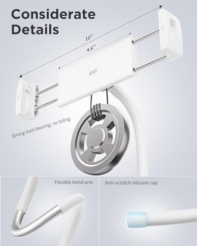 SAIJI Adjustable Tablet Stand Holder – Versatile and Portable Dock for 4.7″-17.3″ Devices, Perfect for Desk, Bed & Gaming – Enhanced Stability, Customizable Viewing Angles, Sleek Black Design for Ultimate Comfort and Productivity