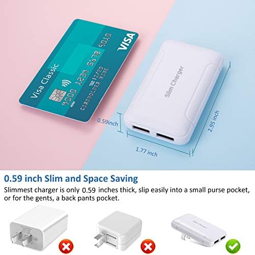 Ultra-Slim Dual USB-A Wall Charger 2-Pack – 3 A/5 V Fast Charging Block with Foldable Plug for i Phone 16 Series, i Pad, Samsung & Pixel Devices – Compact Travel-Friendly Charger for Efficient Power on the Go