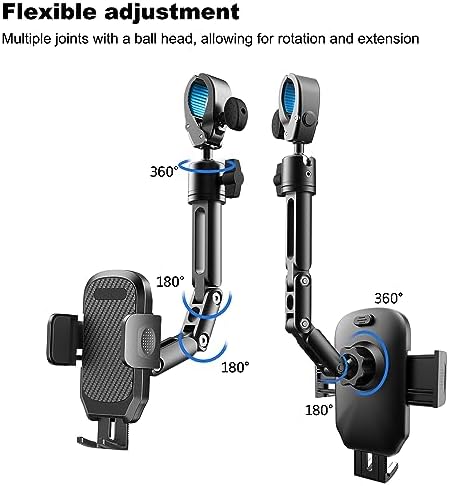 Revolutionary Aluminum Alloy Rear View Mirror Phone Holder – Multi-Angle Adjustable and Rotatable Mount for 4-7 Inch Smartphones – Ultimate Driving Safety and Seamless Connectivity for i Phone and Android Users – Effortless Installation and Modern Design