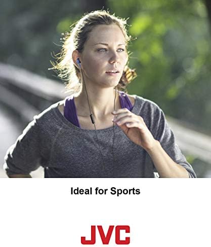 JVC Gumy Sport Earbuds – Black and Red Sweat-Proof Wired Headphones with Secure Comfort Fit for Active Lifestyles – Tangle-Resistant Long Cord, Enhanced Device Compatibility, Perfect for Workouts and Daily Commutes