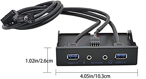 C-Zone 3.5″ Floppy Bay USB 3.0 Hub with HD Audio Interface – Speedy 5 Gbps Dual Port Adapter for Seamless PC Connectivity and Enhanced Multimedia Experience