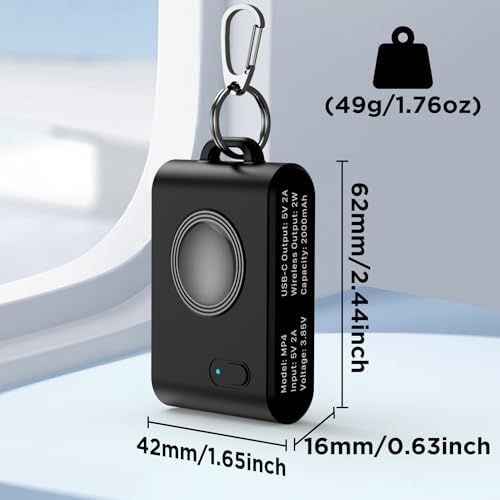 Compact Keychain Magnetic i Watch Charger Duo – Portable 2000 m Ah Power Bank for Apple Watch Series 1-9, SE, Ultra & Ultra 2 – Stylish Black & Pink Design for On-the-Go Charging Efficiency